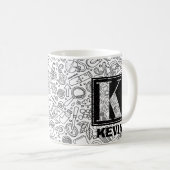 Science Custom Monogram - Letter K Coffee Tasse (VorderseiteRechts)