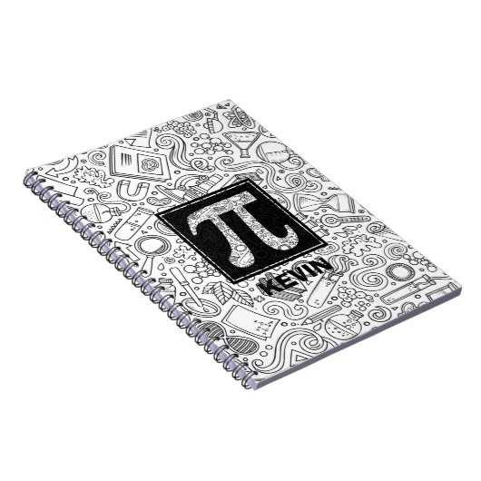 Science Custom Monogram - Pi Symbol Notebook Notizblock (Rechte Seite)