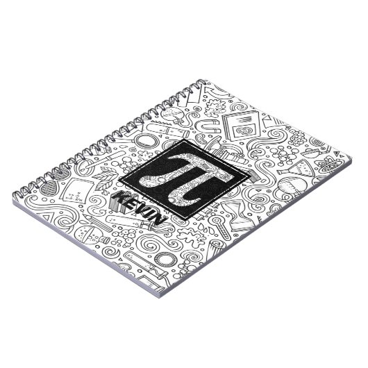Science Custom Monogram - Pi Symbol Notebook Notizblock (Linke Seite)