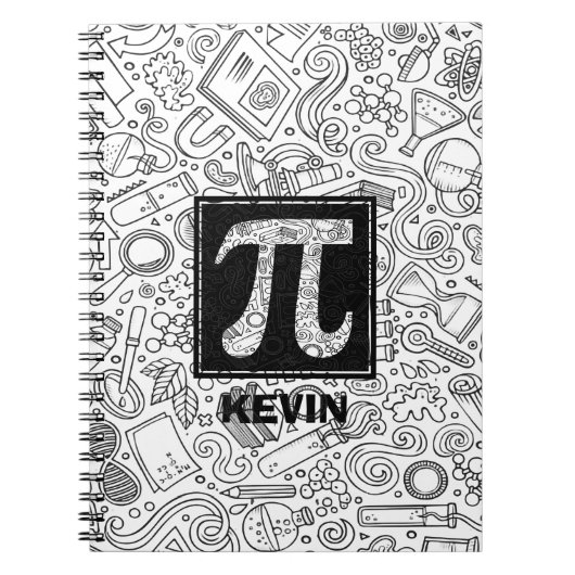 Science Custom Monogram - Pi Symbol Notebook Notizblock (Vorderseite)