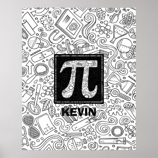 Science Custom Monogram - Pi-Symbol Poster (Vorne)
