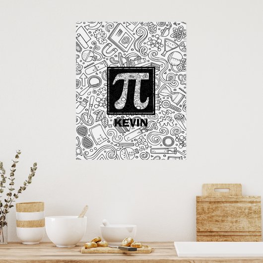 Science Custom Monogram - Pi-Symbol Poster (Küche)