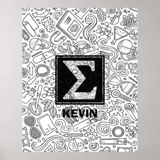 Science Custom Monogram - Sigma Symbol Poster (Vorne)