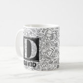 Science Custom Monogramm - Buchstabe D Kaffeetasse (Vorderseite Links)