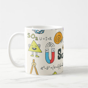 Science Doodles: HandGezeichnet Set in der Schule. Kaffeetasse
