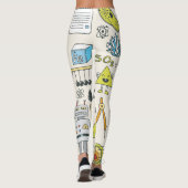 Science Doodles: HandGezeichnet Set in der Schule. Leggings (Rückseite)