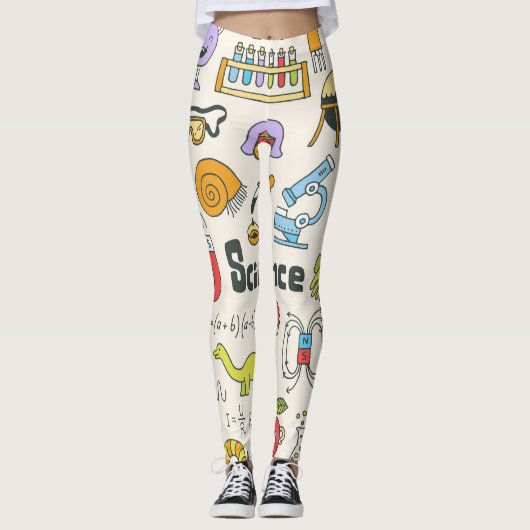 Science Doodles: HandGezeichnet Set in der Schule. Leggings (Vorderseite)