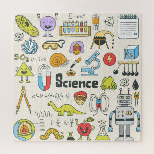 Science Doodles: HandGezeichnet Set in der Schule. Puzzle