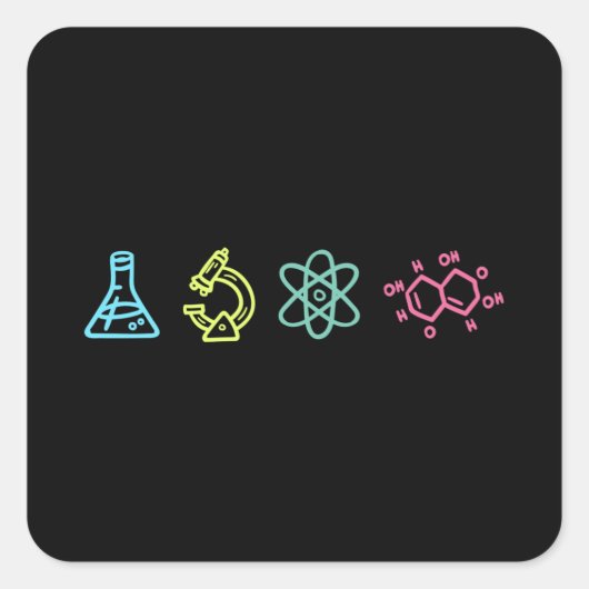 Science Elements Quadratischer Aufkleber (Vorderseite)
