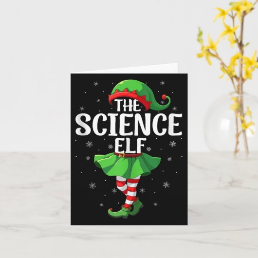 Science Elf Christmas Girls Women Elf Squad Xmas F Karte (Gelbe Blume)