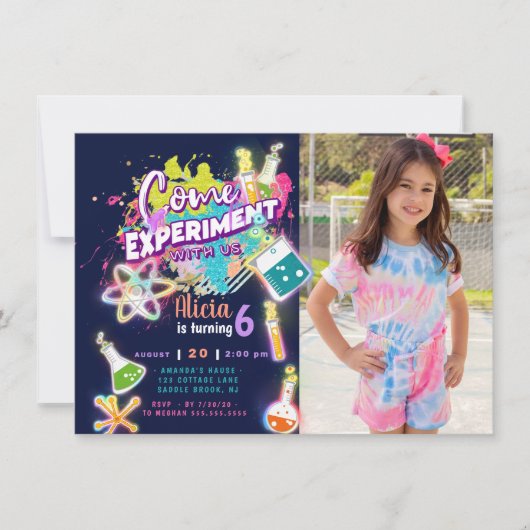 Science Experiment Einladung (Vorderseite)