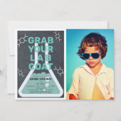 Science Experiment Flask Chalkboard Foto Geburtsta Einladung (Vorderseite)