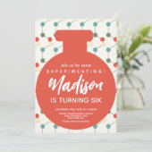 Science FAIR Laborchemie Geburtstagspartei Einladung (Stehend Vorderseite)