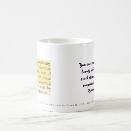 Science & Feynman Quotes von RoseWrites-Tasse Kaffeetasse (Mittel)