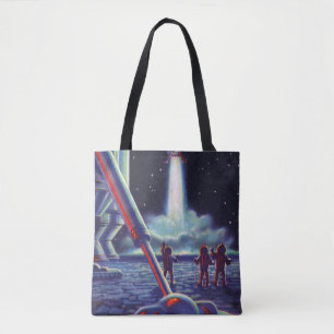 Science-Fiction-Alien aus der Vintage-Zeit winken  Tasche