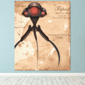 Science Fiction Alien Tripod Angriff! Leinwanddruck (Insitu (Holzboden))