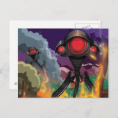 Science Fiction Alien Tripod Angriff! Postkarte (Vorne/Hinten)
