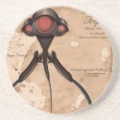 Science Fiction Alien Tripod Angriff! Sandstein Untersetzer (Vorne)