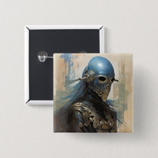 Science Fiction Alien Wear Helmet Mask Button (Vorne & Hinten)