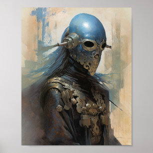 Science Fiction Alien Wear Helmet Mask Poster