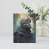 Science Fiction Alien Wear Helmet Mask Postkarte (Stehend Vorderseite)