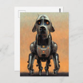 Science Fiction Art | Portrait eines Roboterhundes Postkarte (Vorne/Hinten)