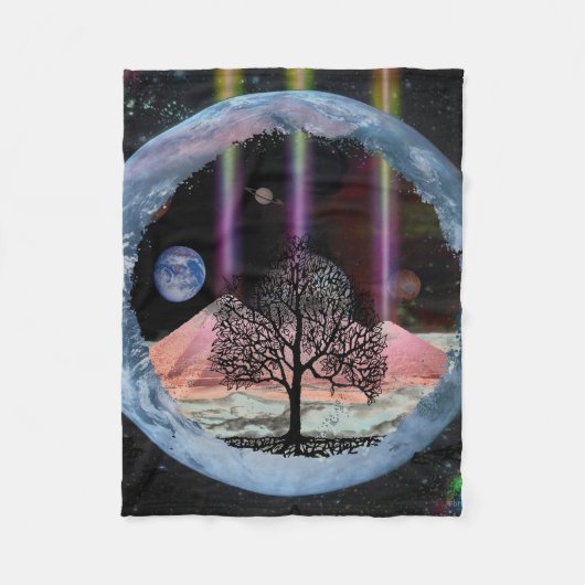 Science Fiction-Baum des Lebens Fleecedecke (Vorderseite)