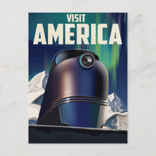 Science Fiction Besuchen Sie Amerikas Reiseplakat Postkarte