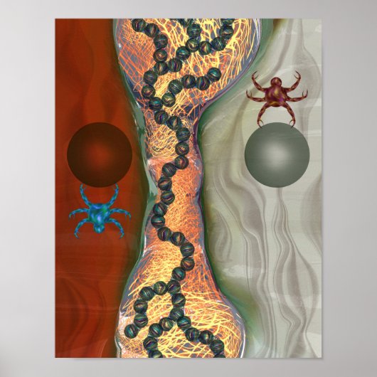 Science-Fiction-Biologie-Abstrakt mit schwebenden  Poster (Vorne)