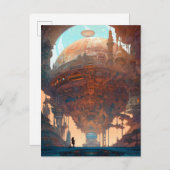 Science Fiction City Landscape Sci Fi Postkarte (Vorne/Hinten)