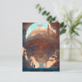 Science Fiction City Landscape Sci Fi Postkarte (Stehend Vorderseite)