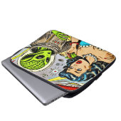 Science Fiction-Comicen für Retro-Alien Laptopschutzhülle (Vorne Knopf)