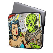 Science Fiction-Comicen für Retro-Alien Laptopschutzhülle (Vorderseite Links)