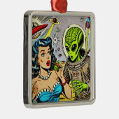 Science Fiction-Comicen für Retro-Alien Ornament Aus Metall (Rechts)
