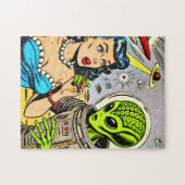 Science Fiction-Comicen für Retro-Alien Puzzle (Horizontal)