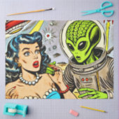 Science Fiction-Comicen für Retro-Alien Seidenpapier (Basteln)