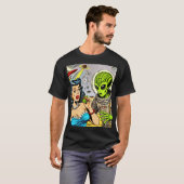 Science Fiction-Comicen für Retro-Alien T-Shirt (Vorne ganz)