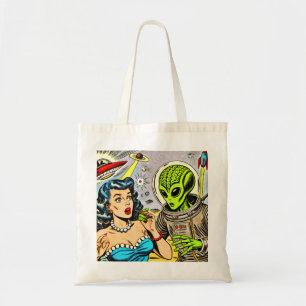 Science Fiction-Comicen für Retro-Alien Tragetasche