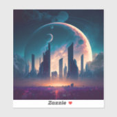 Science Fiction Cyberpunk Space City Aufkleber (Blatt)