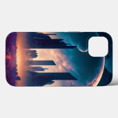Science Fiction Cyberpunk Space City Case-Mate iPhone Hülle (Rückseite (Horizontal))