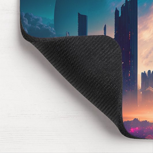 Science Fiction Cyberpunk Space City Mousepad (Ecke)