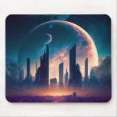 Science Fiction Cyberpunk Space City Mousepad (Vorne)