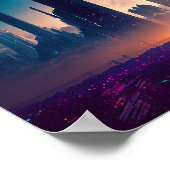 Science Fiction Cyberpunk Space City Poster (Ecke)