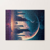 Science Fiction Cyberpunk Space City Puzzle (Horizontal)