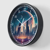 Science Fiction Cyberpunk Space City Uhr (Winkel)