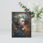 Science Fiction Cyborg Postkarte (Stehend Vorderseite)