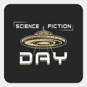 Science Fiction Day Space Behalte Calm Stars Gesch Quadratischer Aufkleber