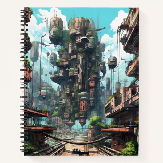 Science Fiction der Industriestadt Notizblock (Vorderseite)