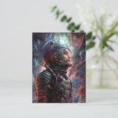 Science Fiction des Astronauten Postkarte (Stehend Vorderseite)