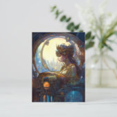Science Fiction Fantasy Sci-Fi Art Nouveau Lady Postkarte (Stehend Vorderseite)
